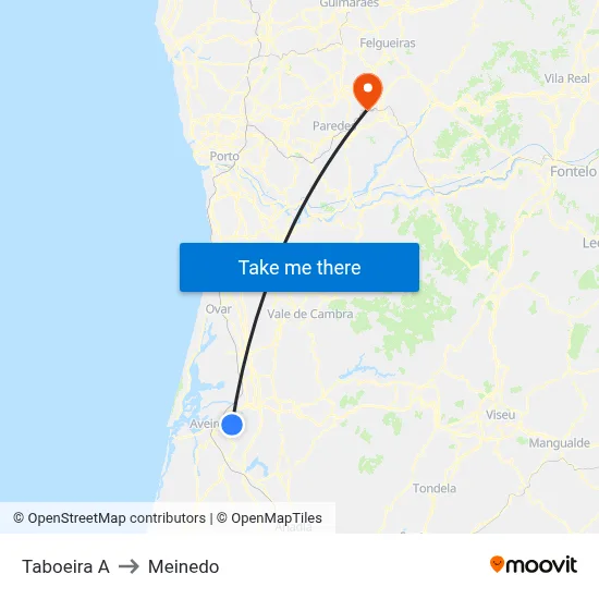 Taboeira A to Meinedo map