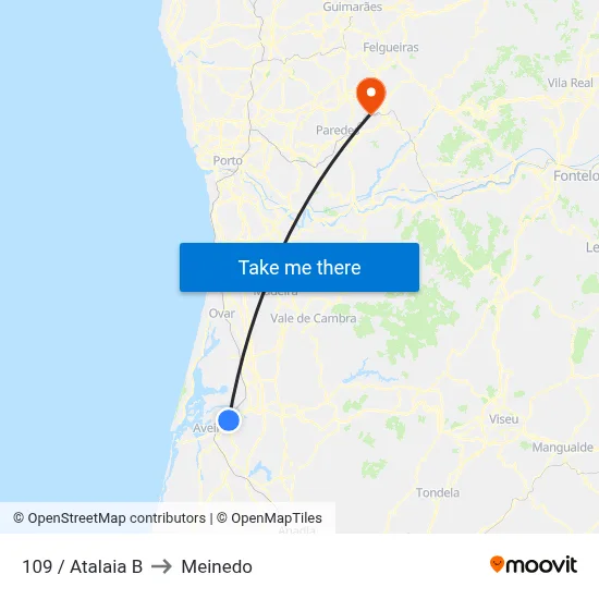 109 / Atalaia B to Meinedo map
