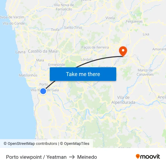 Porto viewpoint / Yeatman to Meinedo map