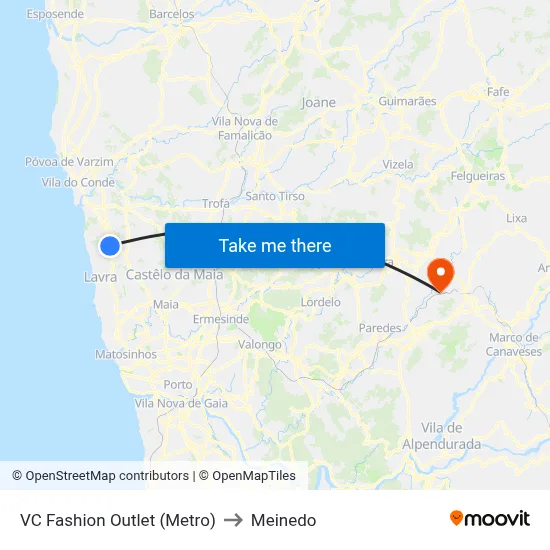 VC Fashion Outlet (Metro) to Meinedo map