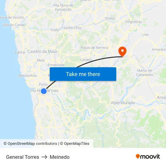 General Torres to Meinedo map