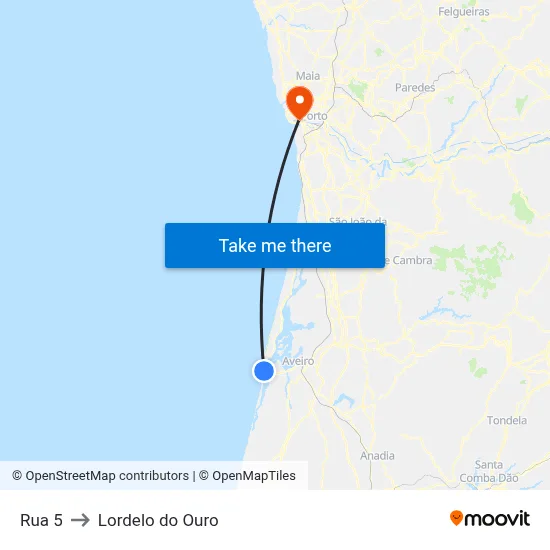 Rua 5 to Lordelo do Ouro map