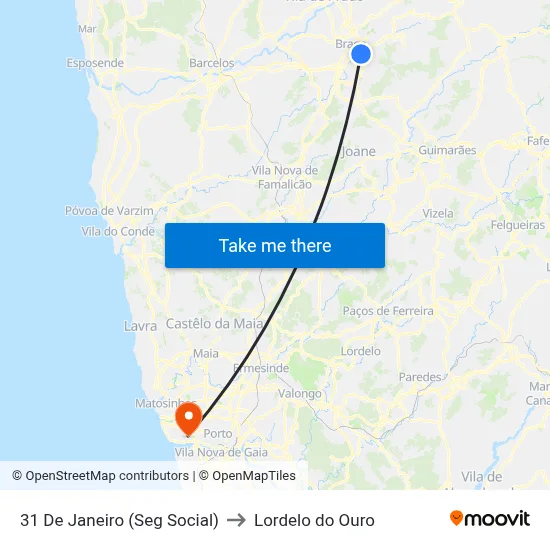 31 De Janeiro (Seg Social) to Lordelo do Ouro map