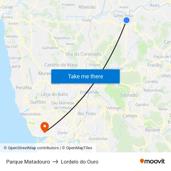 Pq R. Matadouro to Lordelo do Ouro map