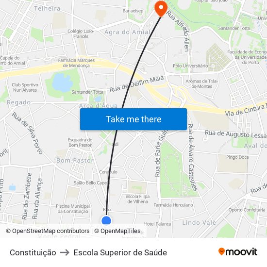 Constituição to Escola Superior de Saúde map