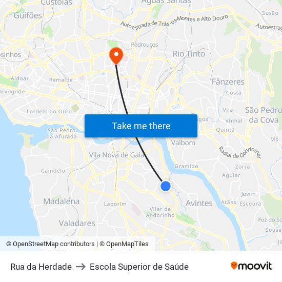 Rua da Herdade to Escola Superior de Saúde map