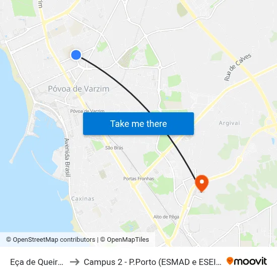 Eça de Queirós to Campus 2 - P.Porto (ESMAD e ESEIG) map