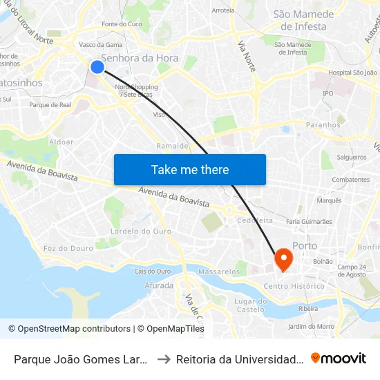 Parque João Gomes Laranjo | ESAD to Reitoria da Universidade do Porto map
