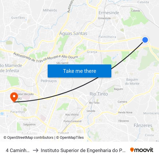 4 Caminhos to Instituto Superior de Engenharia do Porto map