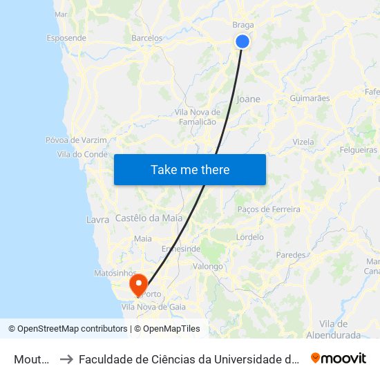 Mouta Iii to Faculdade de Ciências da Universidade do Porto map