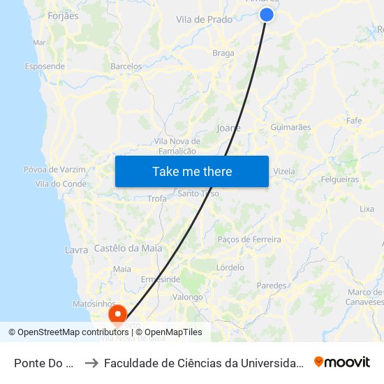 Ponte Do Porto to Faculdade de Ciências da Universidade do Porto map