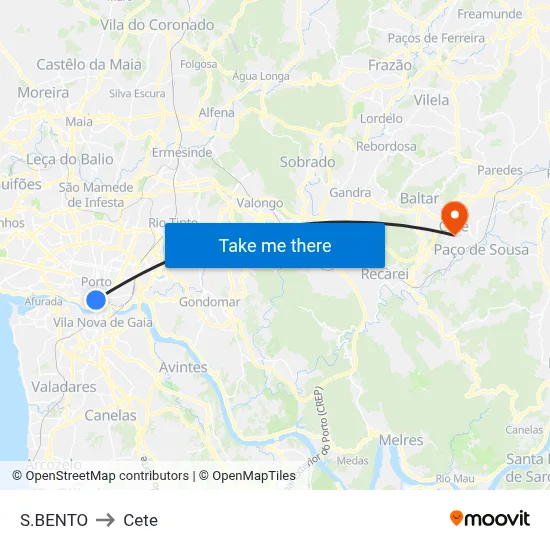 S.BENTO to Cete map