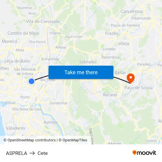 ASPRELA to Cete map