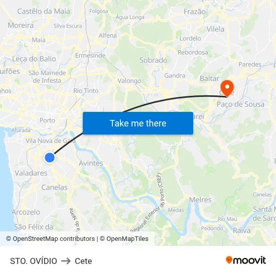 STO. OVÍDIO to Cete map