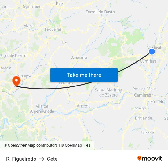 R. Figueiredo to Cete map