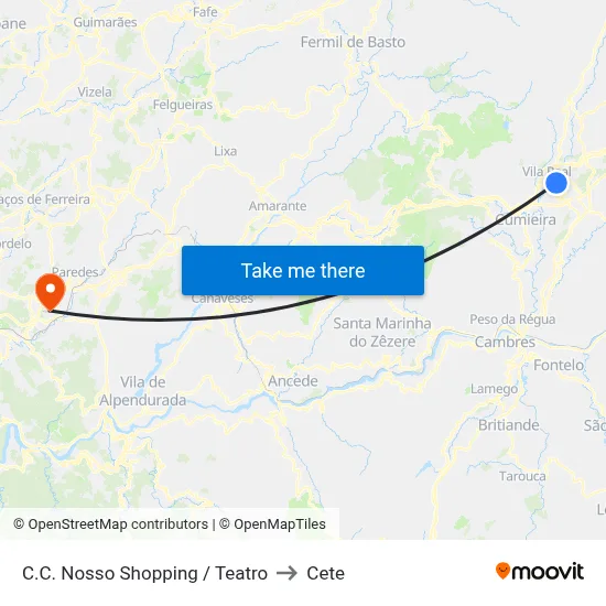 C.C. Nosso Shopping / Teatro to Cete map