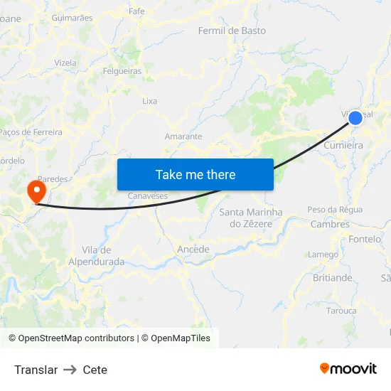 Translar to Cete map