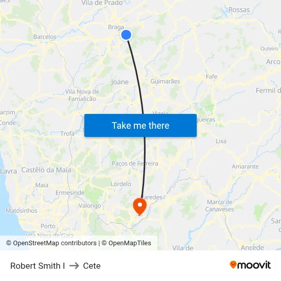 Robert Smith I to Cete map