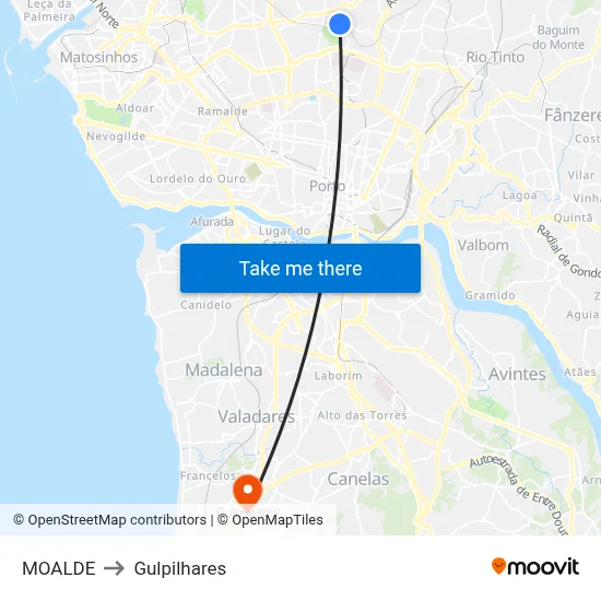 MOALDE to Gulpilhares map