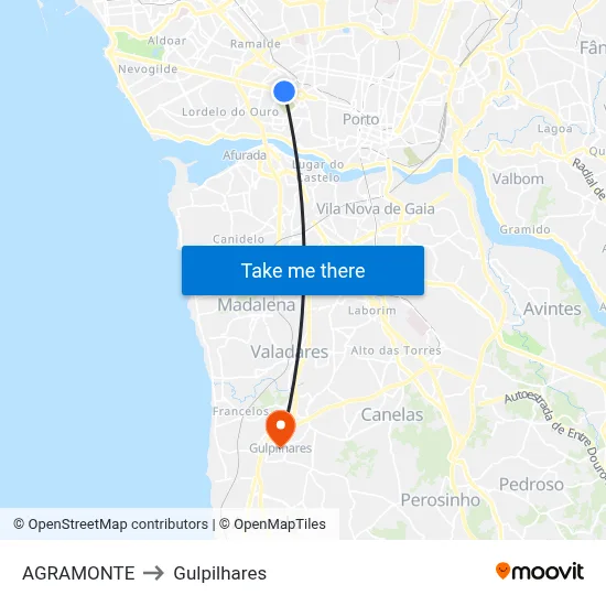 AGRAMONTE to Gulpilhares map