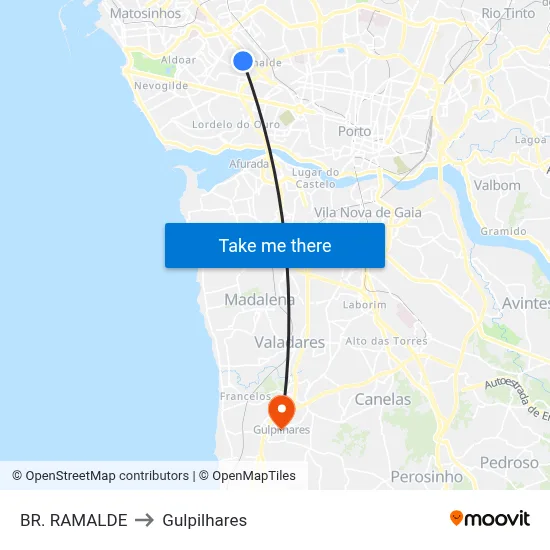 BR. RAMALDE to Gulpilhares map