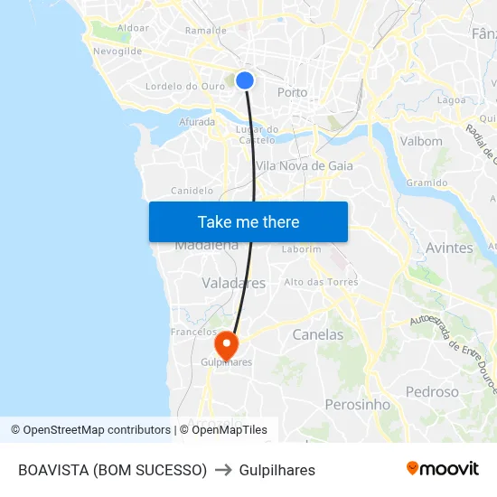 BOAVISTA (BOM SUCESSO) to Gulpilhares map
