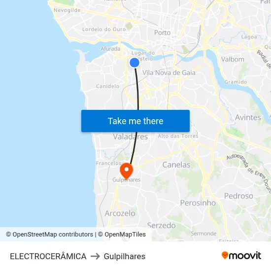 ELECTROCERÂMICA to Gulpilhares map