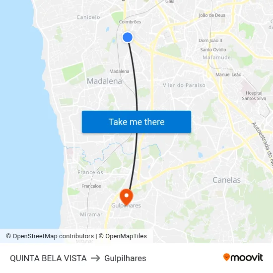QUINTA BELA VISTA to Gulpilhares map
