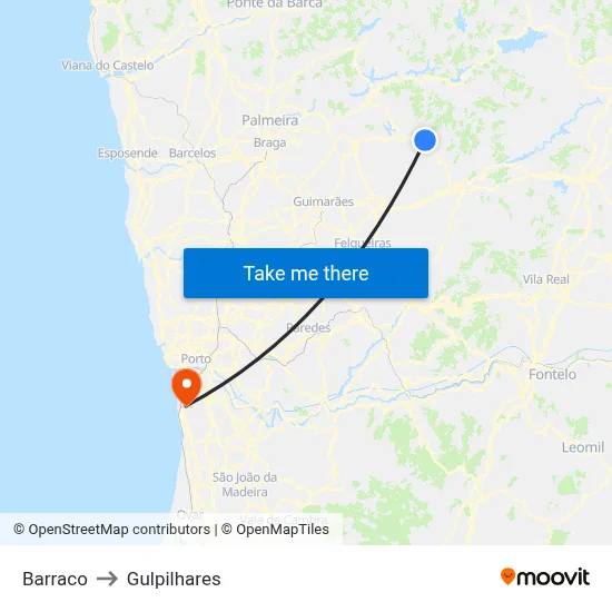 Barraco to Gulpilhares map