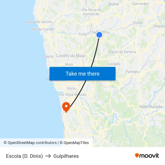 Escola (D. Dinis) to Gulpilhares map