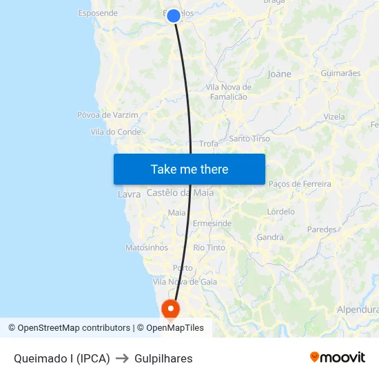 Queimado I (IPCA) to Gulpilhares map