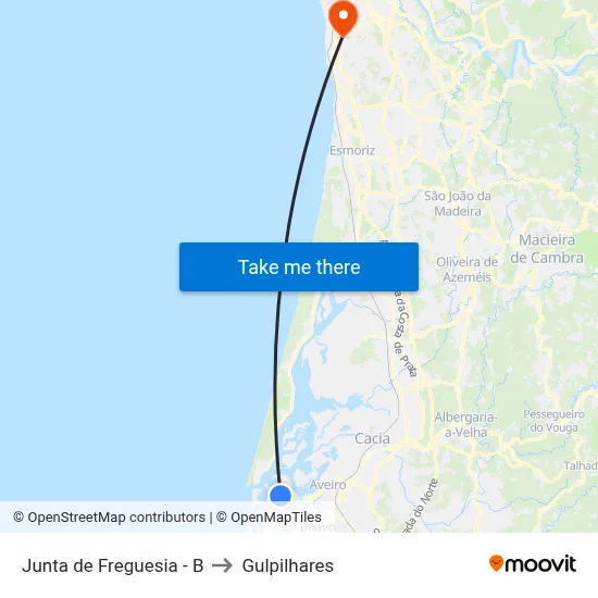 Junta de Freguesia - B to Gulpilhares map