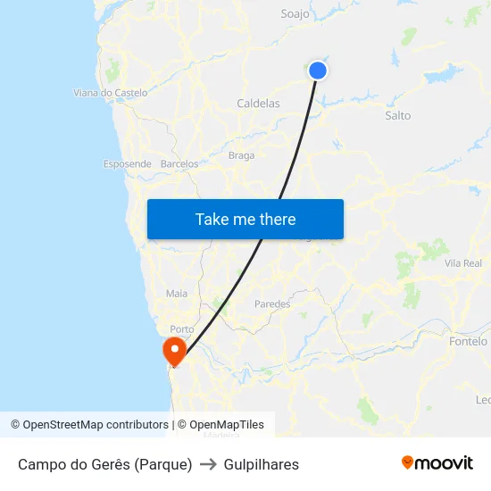 Campo do Gerês (Parque) to Gulpilhares map