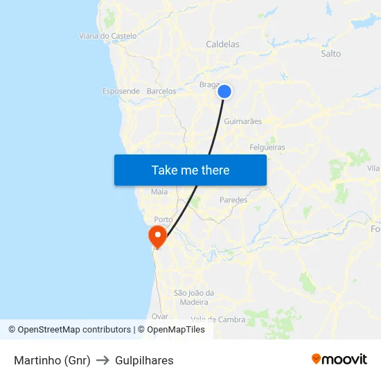 Martinho (Gnr) to Gulpilhares map