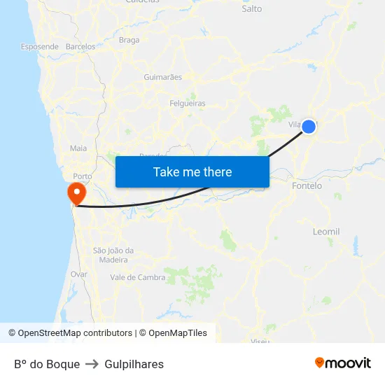Bº do Boque to Gulpilhares map