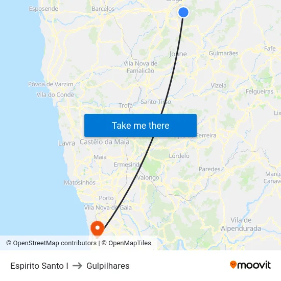 Espirito Santo I to Gulpilhares map