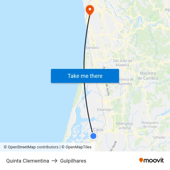 Quinta Clementina to Gulpilhares map