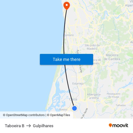 Taboeira B to Gulpilhares map