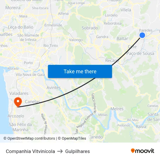 Companhia Vitvinícola to Gulpilhares map