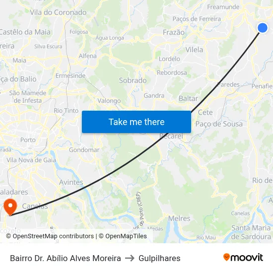 Bairro Dr. Abílio Alves Moreira to Gulpilhares map