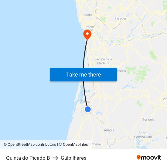 Quinta do Picado B to Gulpilhares map