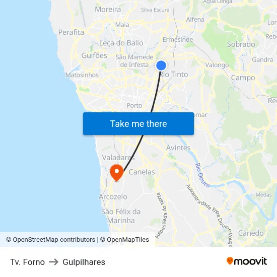 Tv. Forno to Gulpilhares map