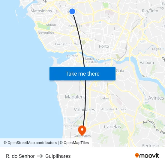 R. do Senhor to Gulpilhares map