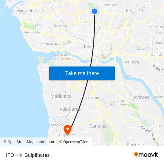 IPO to Gulpilhares map