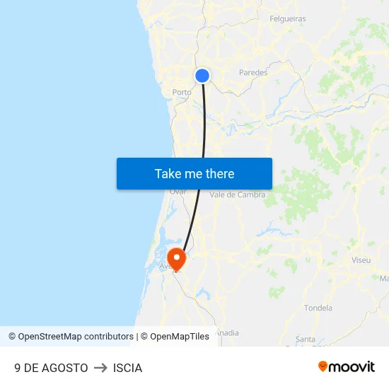 9 DE AGOSTO to ISCIA map