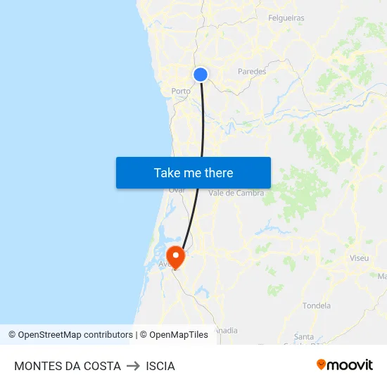 MONTES DA COSTA to ISCIA map
