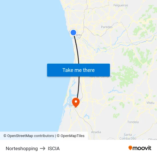 Norteshopping to ISCIA map