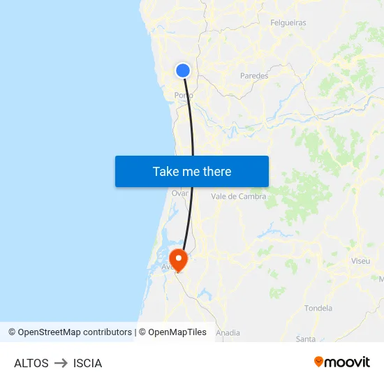 ALTOS to ISCIA map