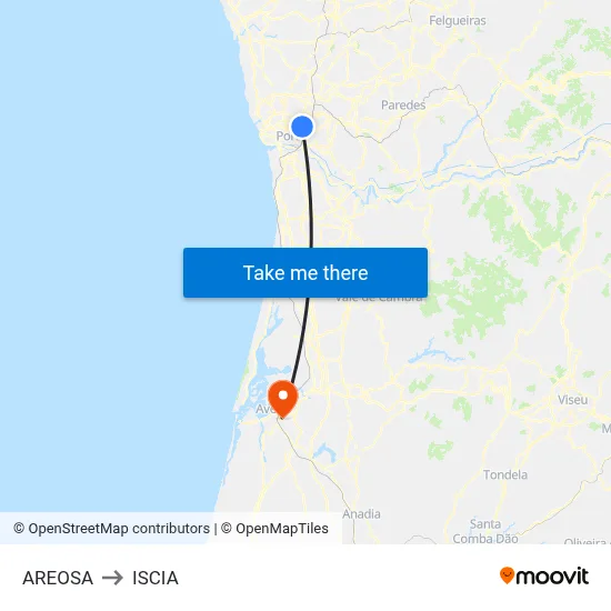 AREOSA to ISCIA map