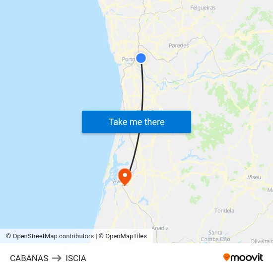CABANAS to ISCIA map